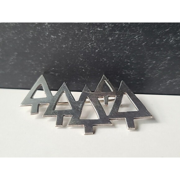 925 Sterling Silver Trees In A Forest Vintage Handmade Abstract - Picture 3 of 10